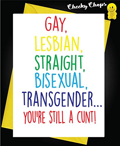 Funny Anniversary Card, Rude Birthday, Funny Best Friend - Humorous LGBT for Gay Pride, Lesbian, Bisexual, Transgender, Inclusive L20