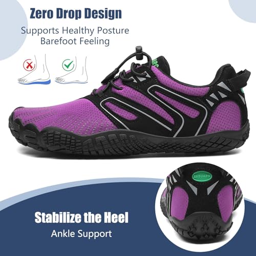Image of SAGUARO Womens Mens Barefoot Shoes Minimalist Trail Runner Wide Toe Box Zero Drop Outdoor Cross Training Shoe