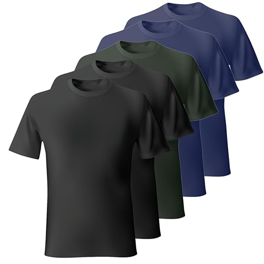 Kit 5 Camisetas Masculina Algodão Lisas Básicas Manga curta Bensmat