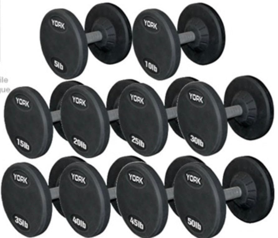 55-100 lb Rubber Pro Style Dumbbell Set