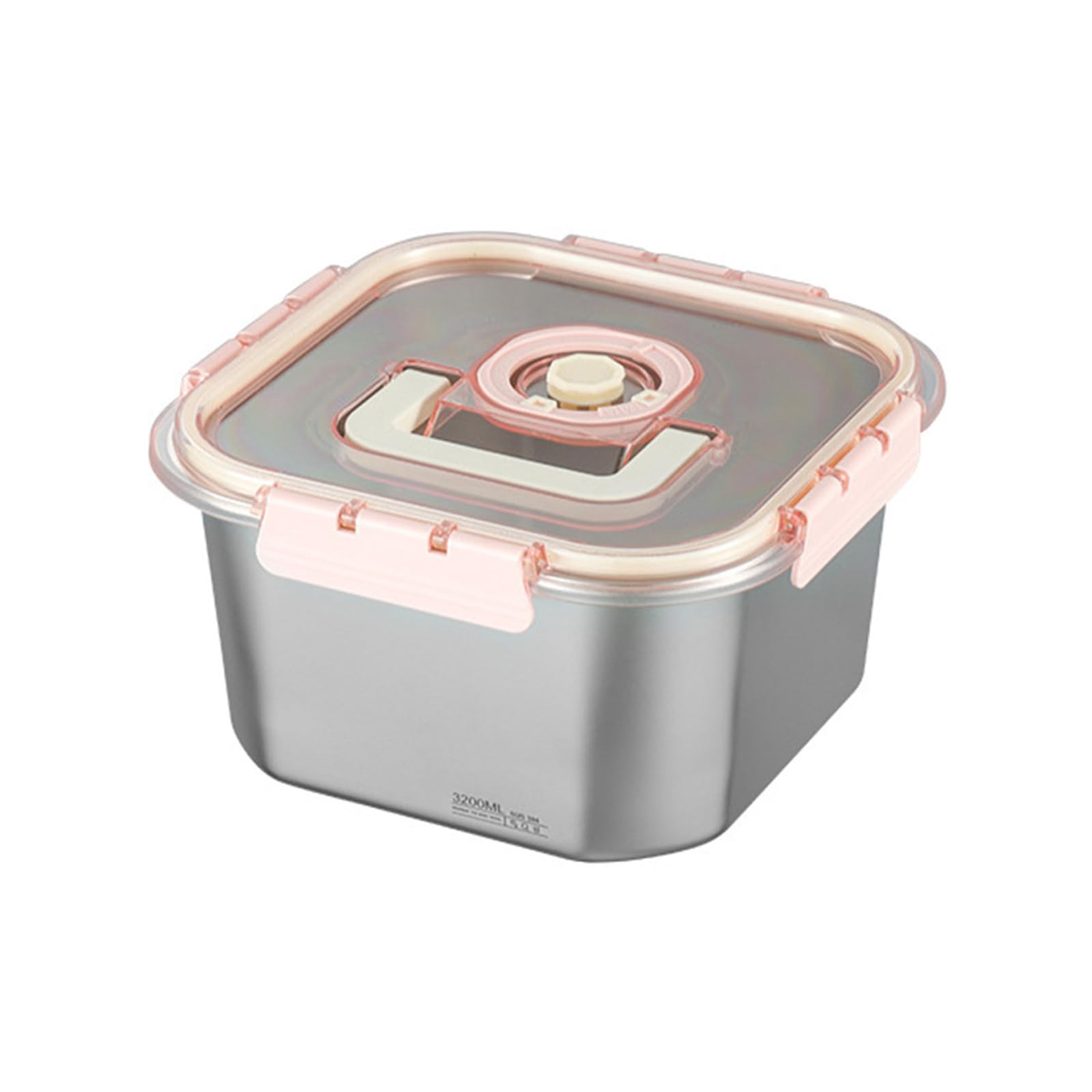 KAHDGSS Food Container with Translucent Lid Sturdy Stainless Steel Snacks Box Delicate and Leakproof Storage Container Portable Food Storage