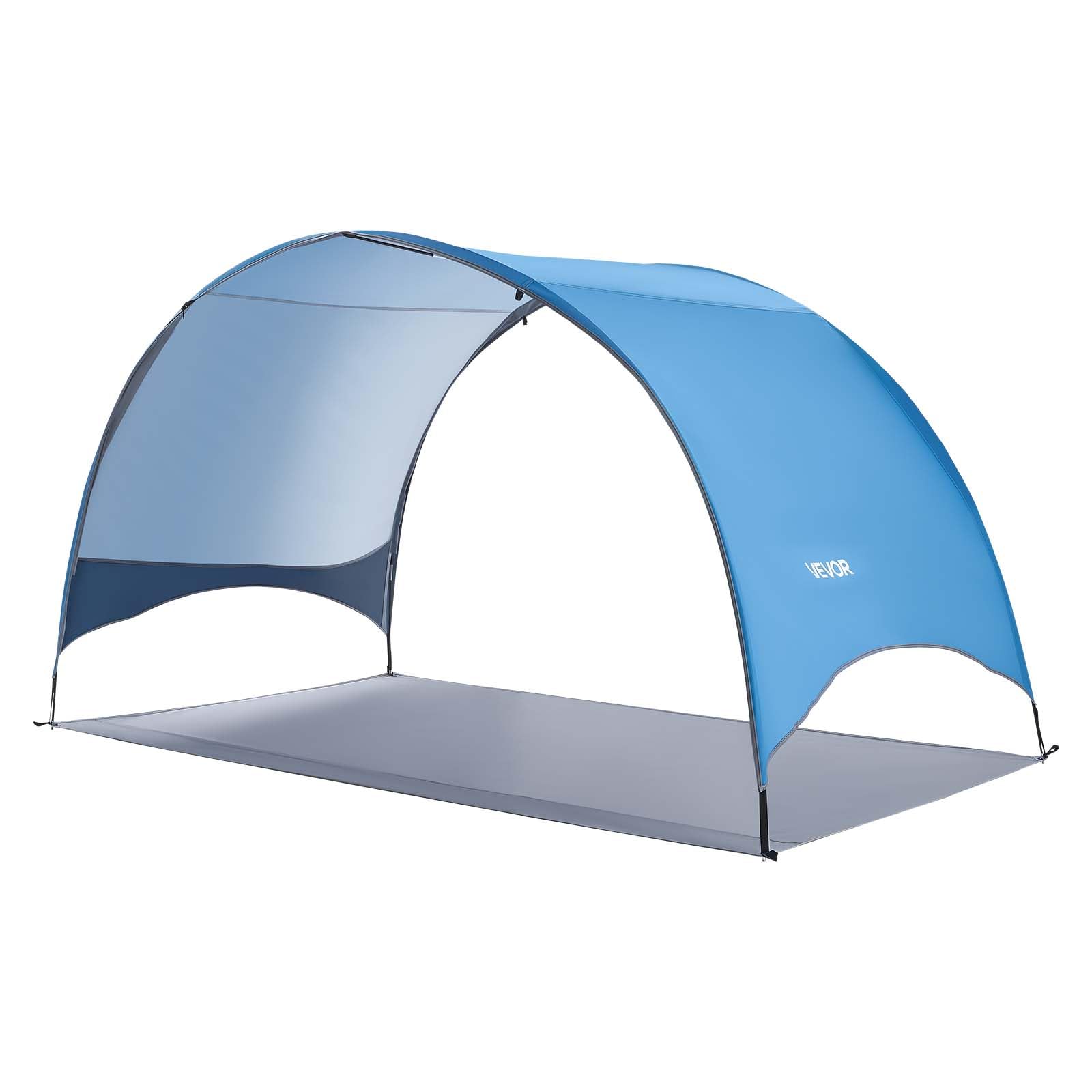 VEVOR Tente de Plage pour 4 Personnes, Abri de Plage Portable, pour Camping Pêche Pique-niques en Plein Air, Auvent Anti-UV Protection UPF 50+, Abri Soleil Léger avec Sac de Transport et Piquets