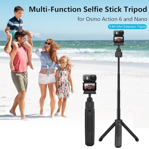 Image of Osmo Nano Selfie Stick Tripod Stand with Magnetic Quick Release Adapter, 360 Rotation Mini Extension Rod Handle Grip Monopod for DJI Nano Accessories