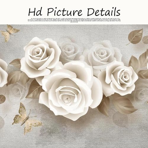 Peinture abstraite fleurs blanches sur toile décoration intérieur salon - 4