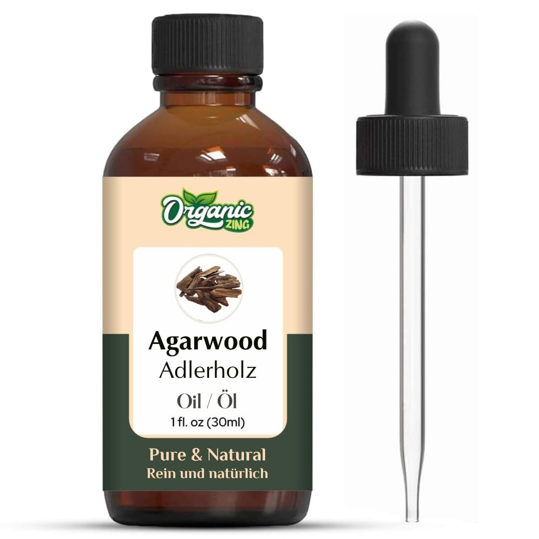 Organic Zing Olejek z Drewna Agarowego (Aquilaria Malaccensis) | Czysty i Naturalny Olejek Eteryczny do Pielęgnacji Skóry, Aromaterapii i Dyfuzorów – 30 ml