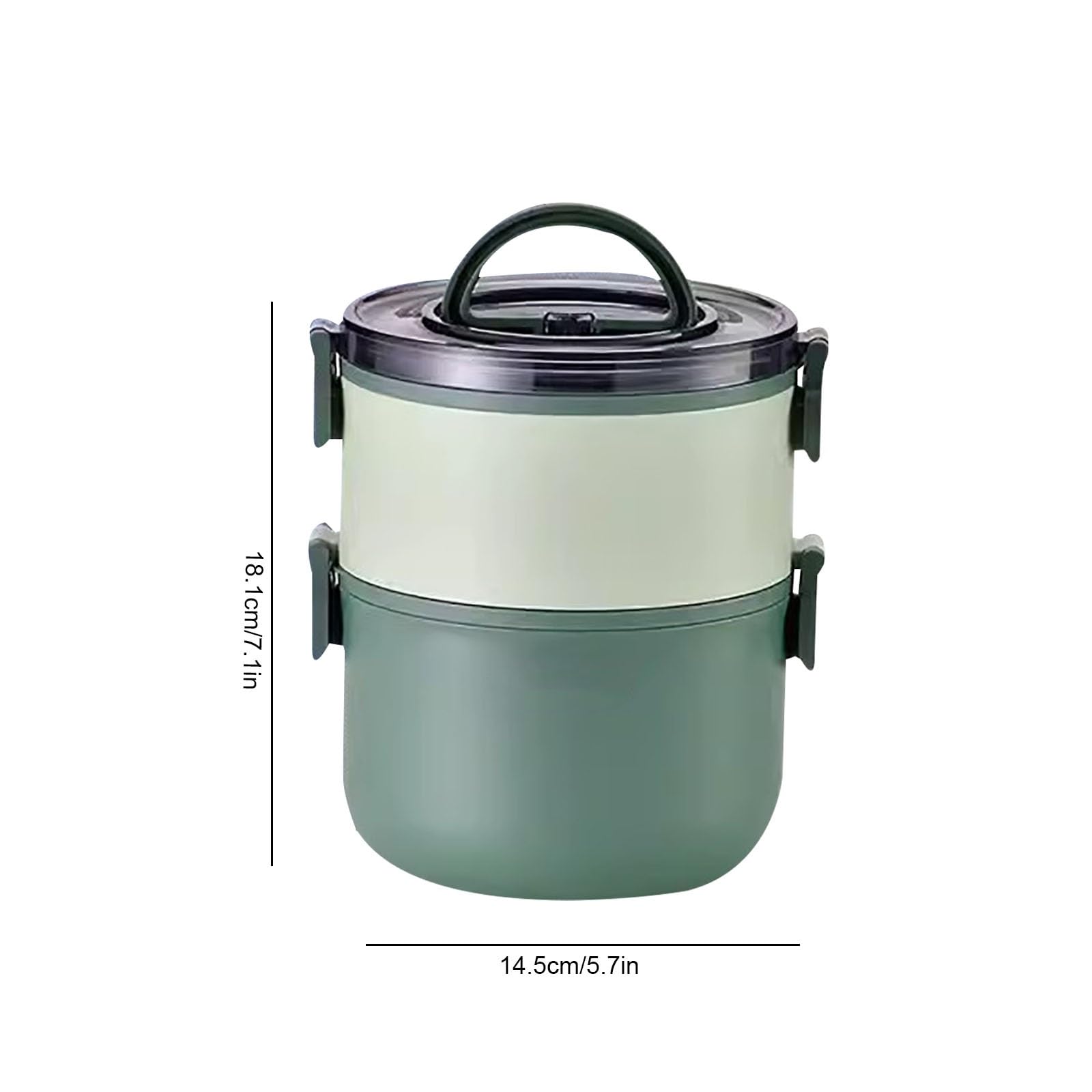 Lonchera, Fiambrera Umami, Bolsa de Almuerzo Aislada, Loncheras Apilables de gran Capacidad, Lonchera de Acero Inoxidable Hermética a Prueba de Fugas(Green,Small)