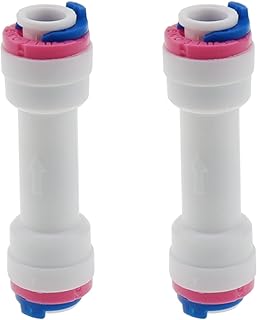 Check Valve ZZHXSM 2pcs 1/4" One Way Push Fit Straight Quick Connect Check Valves Non Return RO Pure Water Reverse Osmosis System Plastic Pipe Connector