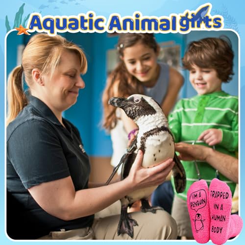Image of HAPPYPOP Fuzzy Animal Gifts Women - Unique Cow Penguin Cat Goat Socks for Woman Teen Girls