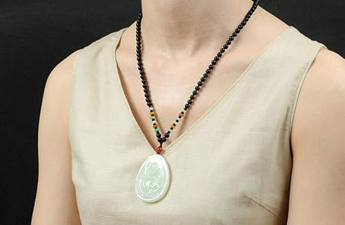 Miniatura 6 de Colgante de jade hetiano natural colgante de jade blanco jade sonriente Buda paz Buda colgante hombres y mujeres Jade blanco Jade Buda Jade colgante