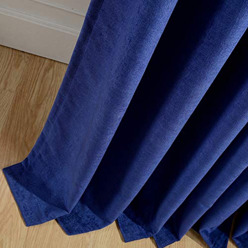 Rideau chenille épais bleu créez un cocon de douceur dans la chambre - 3
