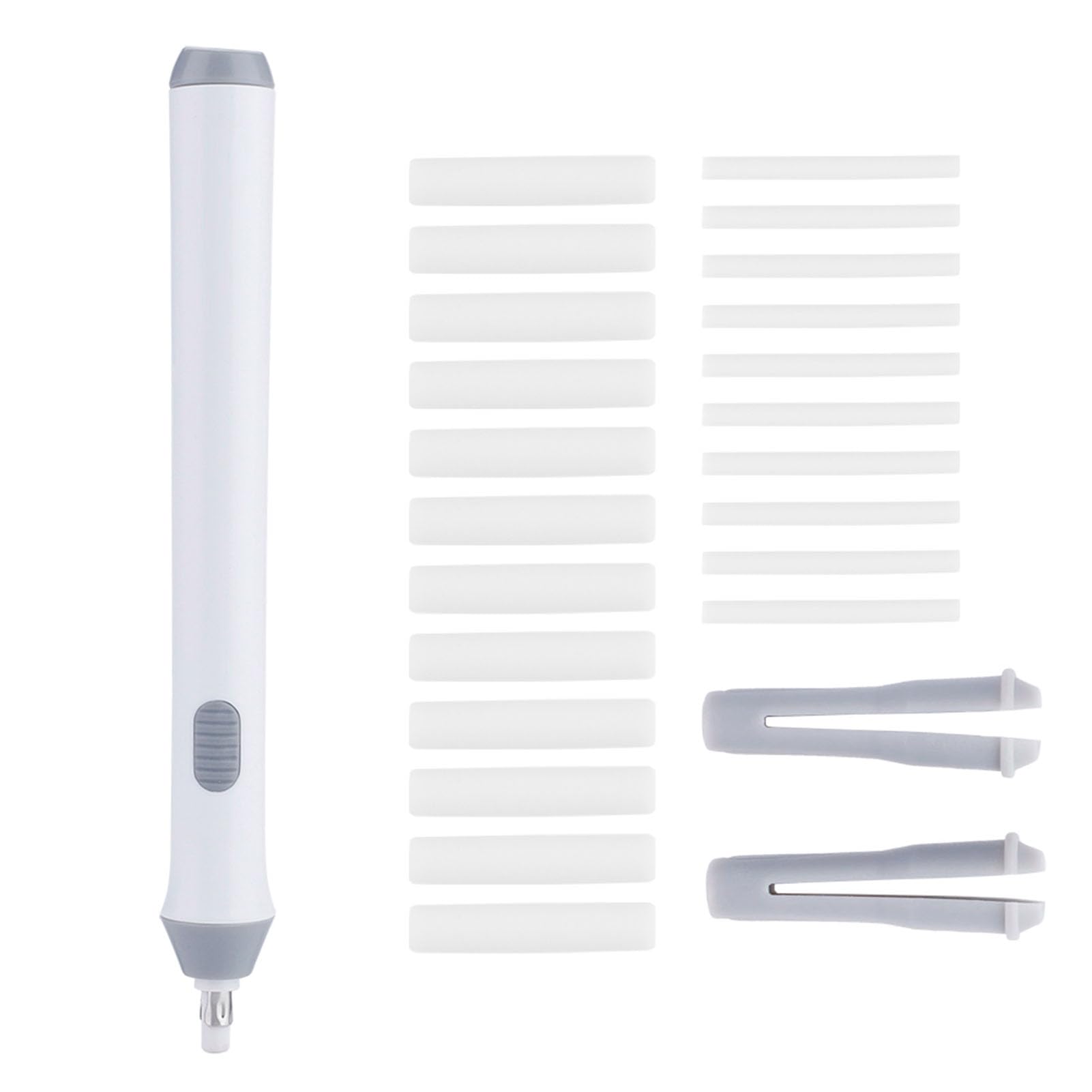 Borrador eléctrico, borrador eléctrico para dibujar, borradores eléctricos con 22 gomas de borrar para escritura diaria, dibujo, diseño industrial (blanco)