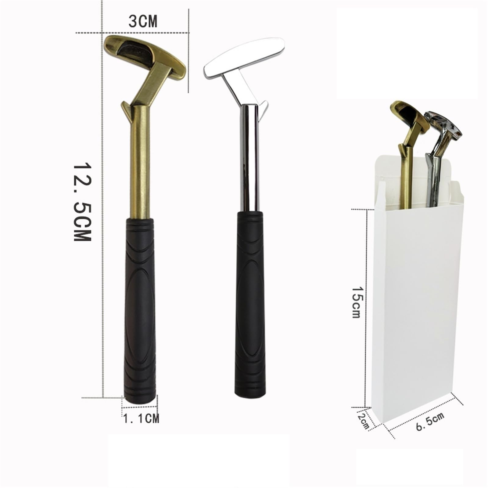 Flaschenöffner Für Küche Bierflaschenöffner aus Metall in Golfeisenform for Familienfeiern und Partys Bar Camping(Bronze+Silver)