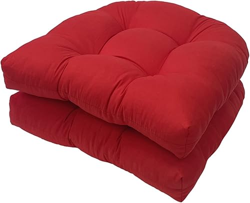 Miniatura 10 de Paquete de 2 cojines para sillas de exterior, 18.9 x 18.9 pulgadas, cojines de exterior para muebles de patio, cojín de silla mecedora, cojines de