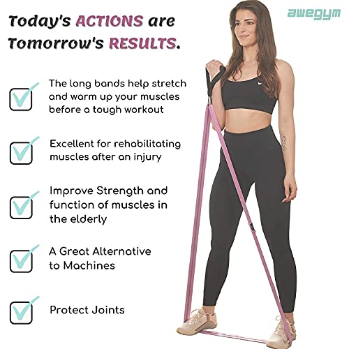 Awegym Long Fabric Resistance Bands, Long Bands For Working Out, Full Body Resistance Bands Set, Workout Bands With Handles, Long Loop Band, Cloth Resistance Bands, Exercise Fitness Band For Women #TOP6