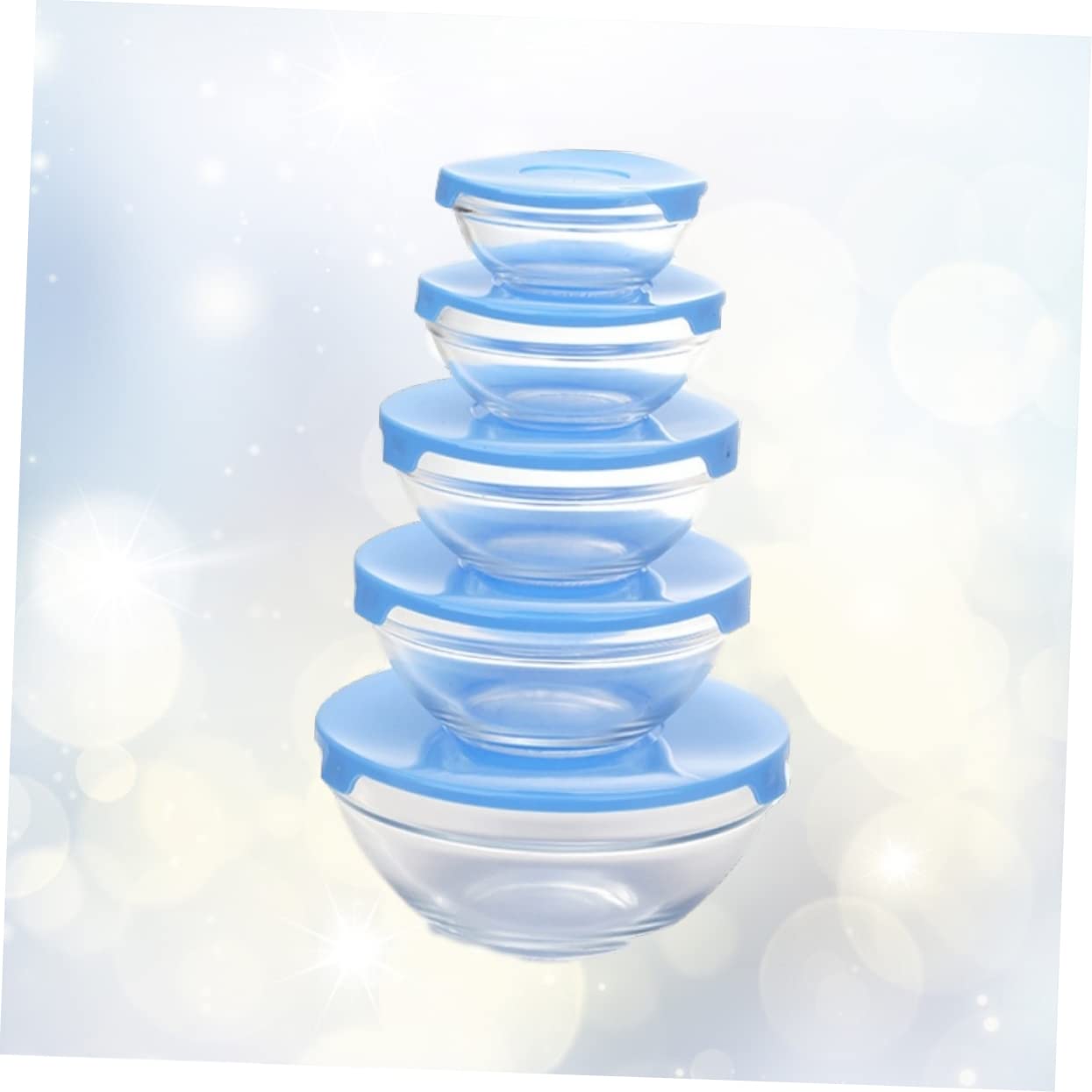 TOPBATHY Glas Schüssel mit Deckel, Hitzebeständig, für Mikrowelle