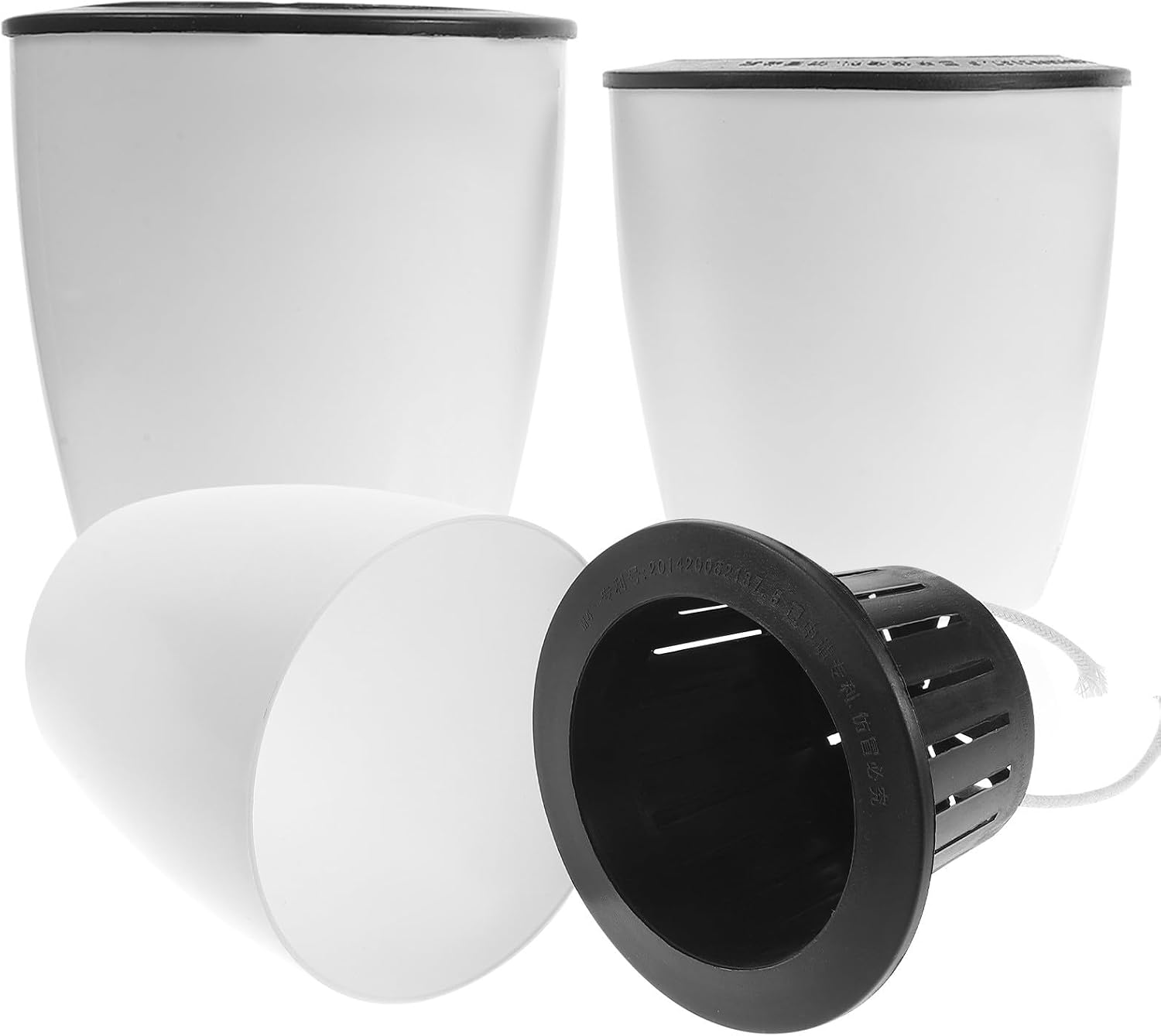 balacoo 3pcs Self Watering Plant Pots White Plastic for Succulents