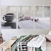 3 Piece Framed Canvas Wall Art Coffee Canvas Prints Home Artwork Decoration for Living Room,Bedroom - 16