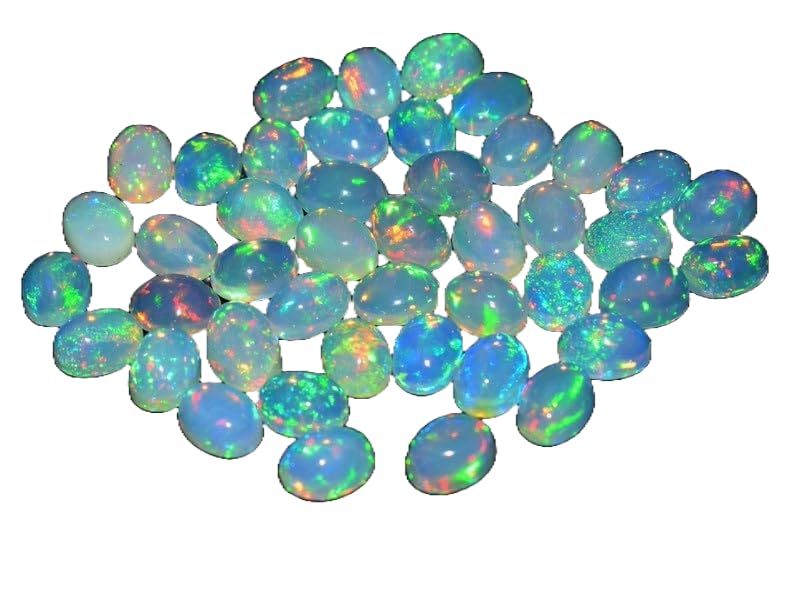 Opale éthiopienne 8 x 10 mm cabochon opale naturelle multi feu pour fabrication de bijoux
