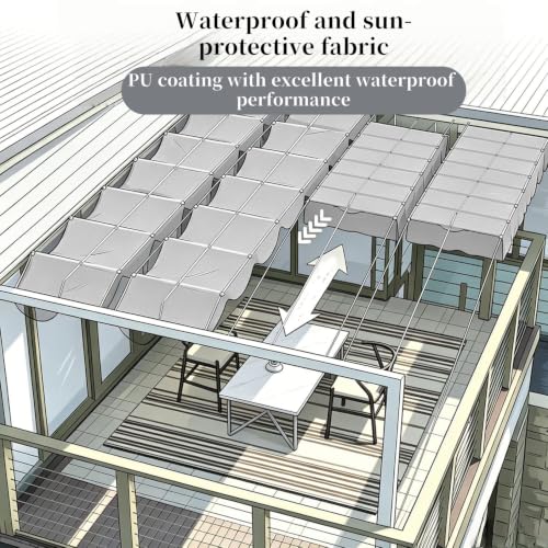 Toldo Vela Rectangular para Balcón Pequeño y Porche de Jardín Gris Claro 6