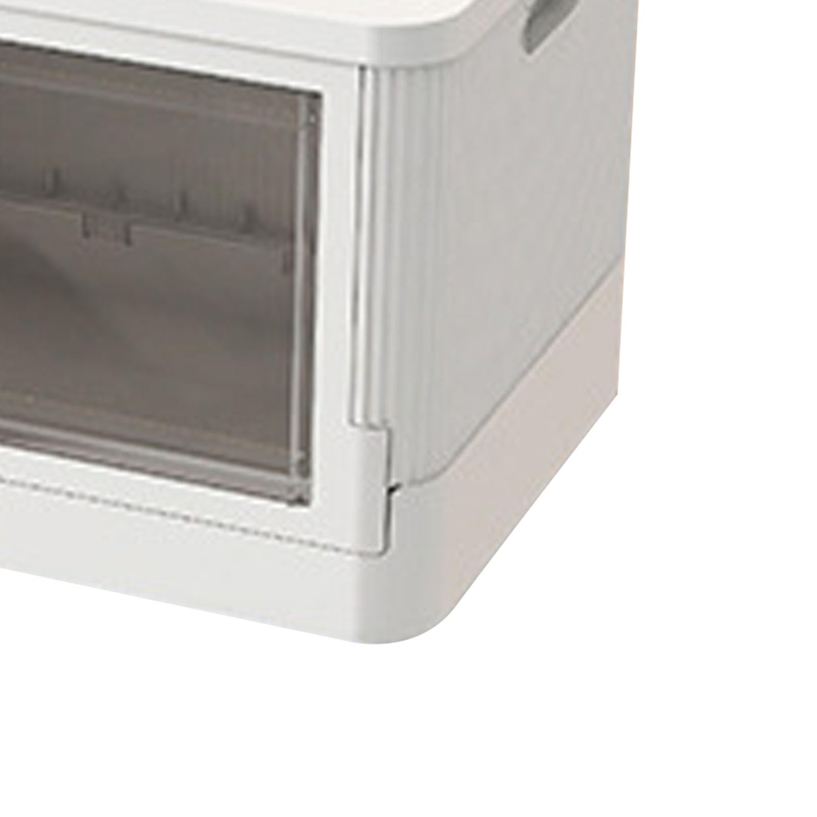 Pudełko do przechowywania z podwójnymi drzwiami wielofunkcyjne składane organizery pojemniki do przechowywania z możliwością układania w stosy z pokrywkami na zabawki ubrania (Small, White)
