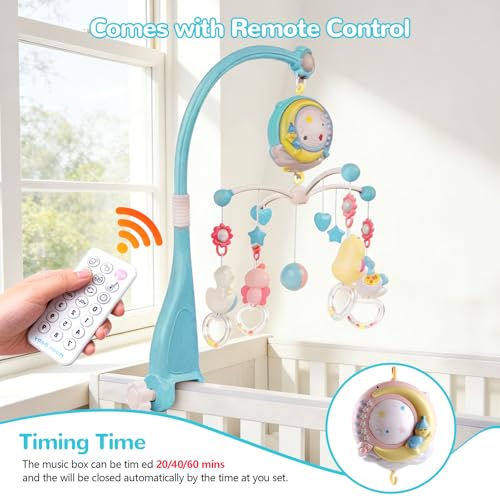 Mobile musical pour lits d'enfants pour apaiser les nuits de bébé