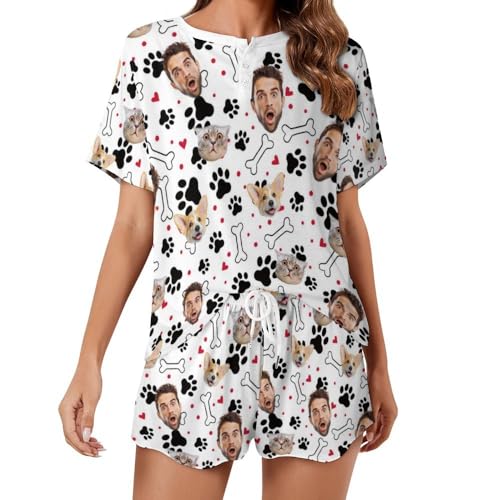 Custom Pajamas Pants Dog Paw Personalized Funny PJ Pant Design with Face Pajama