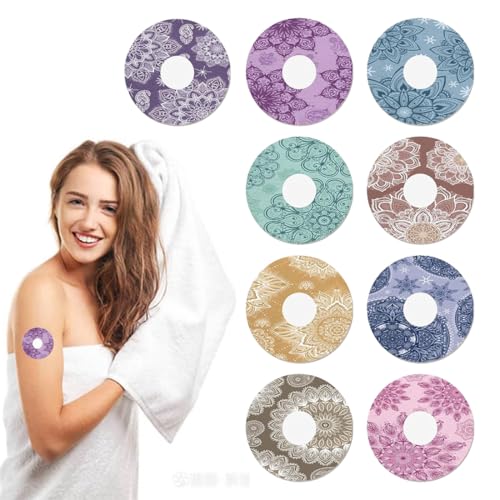 9 Pcs Protector Sensor Glucosa, Parches Adhesivos Freestyle Llbre 2, Protector Sensor Freestyle Llbre 2, Parches adhesivos para monitor de glucosa, parches CGM amigables con la piel