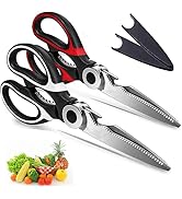 [2-Pack] Kitchen Shears, Kitchen Scissors Heavy Duty Dishwasher Safe, Utility Scissors All Purpos...