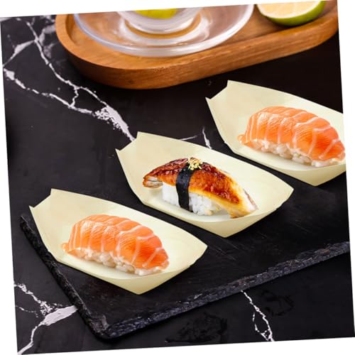 Bandejas desechables de madera para sushi, set 100 uds miniatura 6