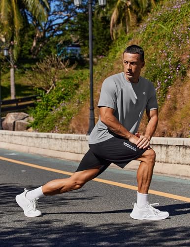Image of PINSPARK Workout Shirts for Men UPF 50+ Quick Dry Athletic Gym Tee Shirts Mens Short Sleeve Running Cooling Swimming T-Shirt