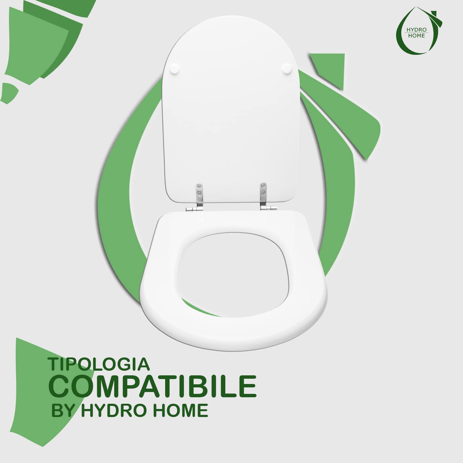 HYDRO HOME Tavoletta Wc SINTESI CESAME Compatibile, Copriwater In Legno Rivestito Con 2 mm Di Resina, Tavoletta Wc Con Cerniere Fissaggio Dal Basso MADE IN ITALY