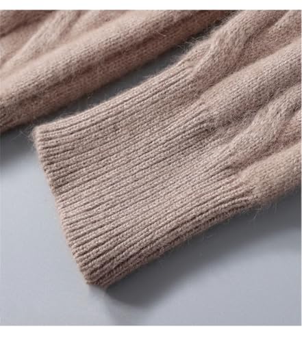 Disimlarl Men Thick Cable Knit Sweater Crew Neck Warm Jumpers Pullover Twisted Casual Sweaters4