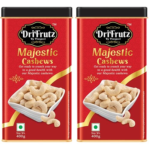 Image of DRIFRUTZ Majestic Cashew W180 | 800g (400g x 2) | Whole Cashew Kernels | Suitable for Gourmet Preparation, Thoughtful Gifting, Tasting Platters, and Protein-Rich Indulgence