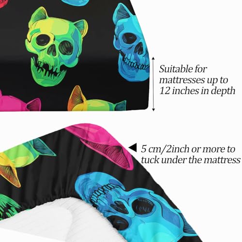 Drap-housse imprimé crâne abstrait pour transformer le style d'une chambre ado