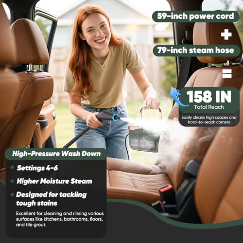 Image of Steam Cleaner for Home, Pressurized Handheld Steamer