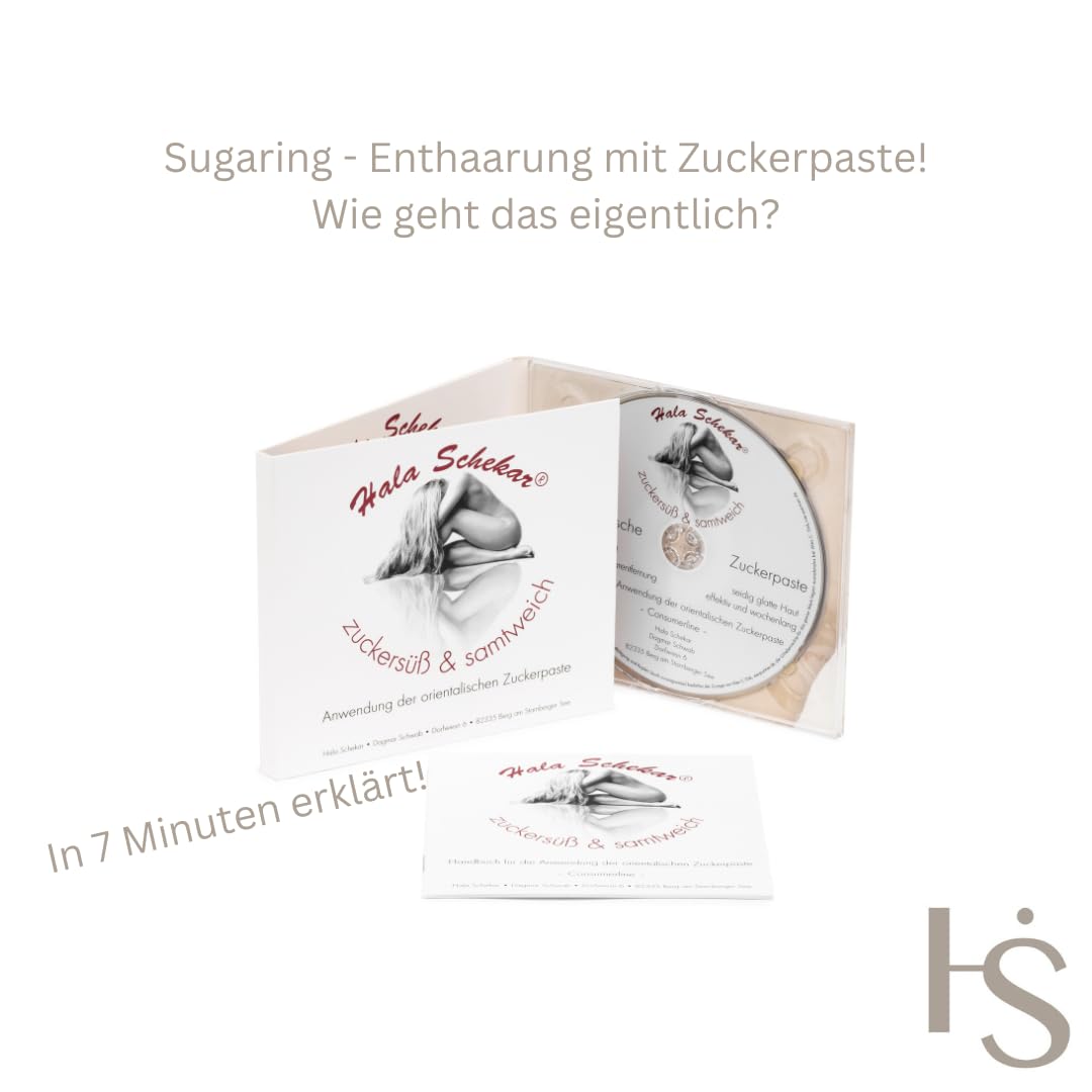 SET: Orientalische Zuckerpaste zur Haarentfernung und Enthaarung – Starter-Set: 400g Dose Zuckerpaste, Wärmegerät und Anwender-DVD – 100% Natürliches Produkt