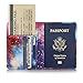 Passport Cover Holder Travel Wallet for Men & Women - Leather Passport Case- Securely Holds Passport, Business Cards, Credit Cards, Boarding Passes (Universe)