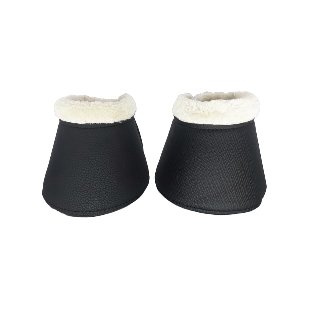 Horse Bell Boots with Fleece Lining, Hook and Loop Closure, Protective and Comfortable Hoof Overreach Boots for Horse, Cow and baffelo (pcs of 2)-image-1
