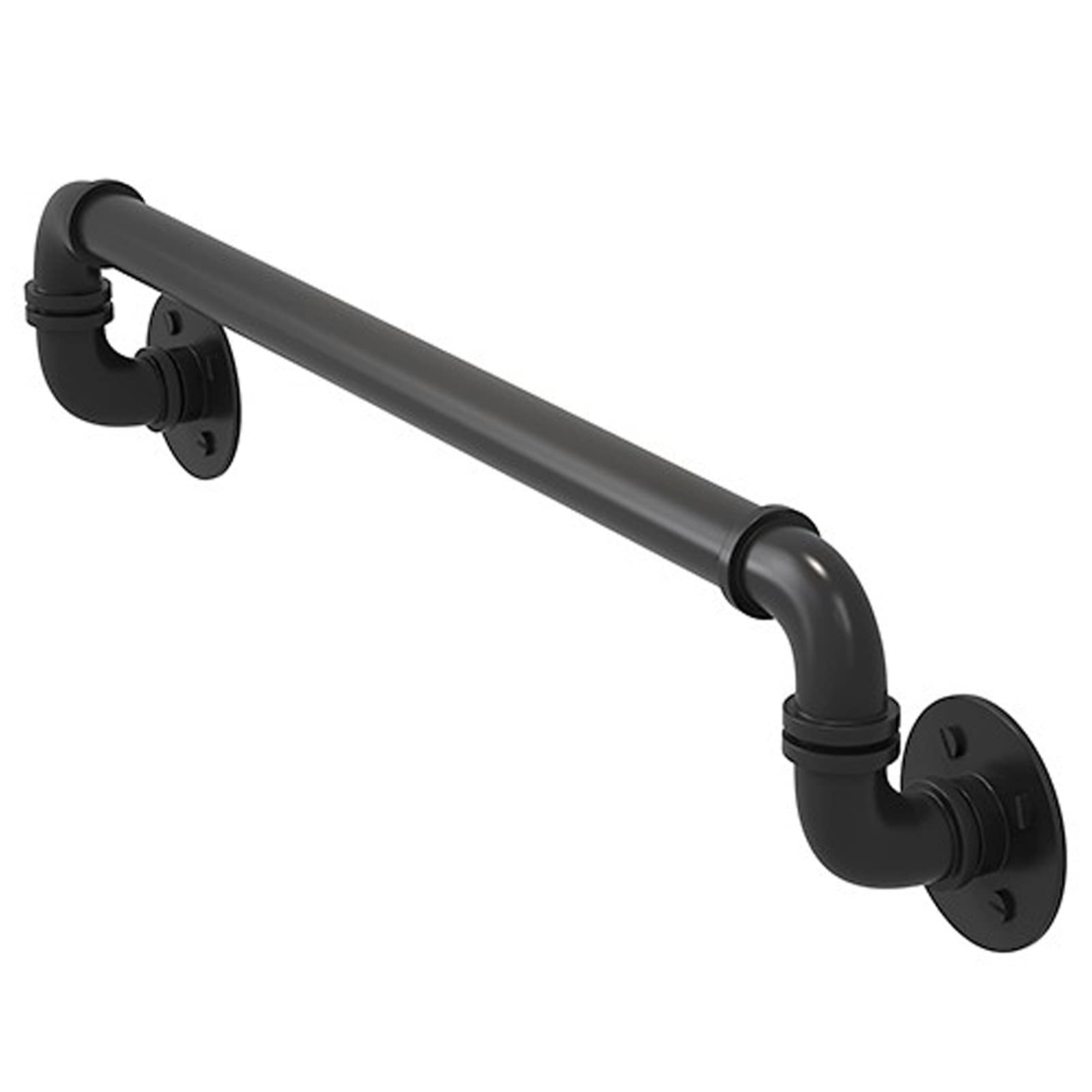 Meiiron Black Staircase Handrail With Corner Support, Wall Mount Banister Hand Railing Industrial Loft Round Iron Pipe Banister Metal Pipe Handrail, Indoor Outdoor Deck Hand Rail, ( Size : 130Cm(4.2Ft) )