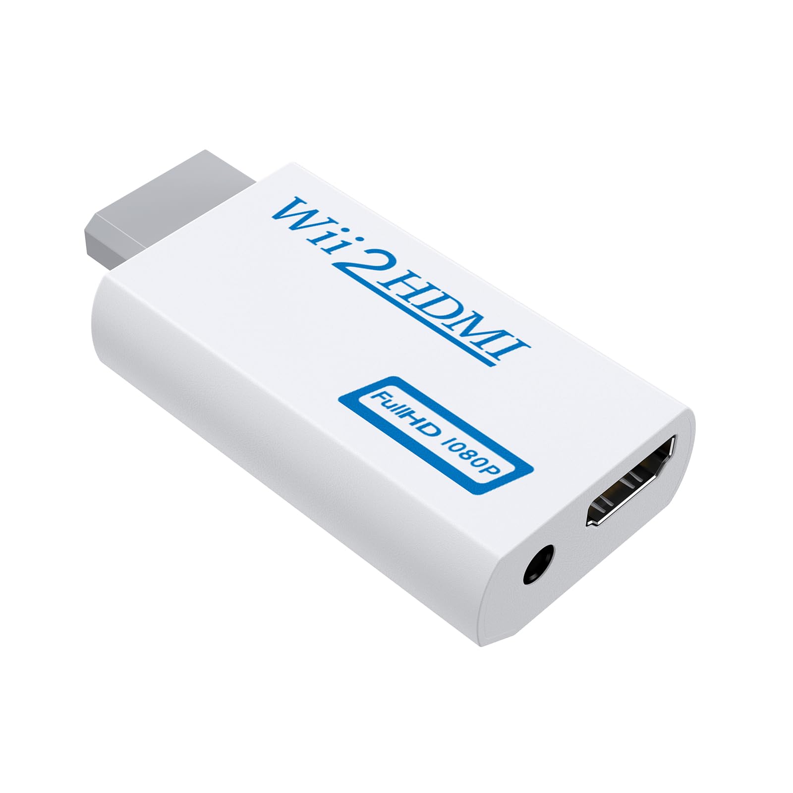 JEMDO Wii to HDMI Converter 1080P Adapter with 3.5mm Audio Jack, Plug-and-Play Design for Easy Setup, Supports All Wii Display Modes 720P, NTSC, PAL