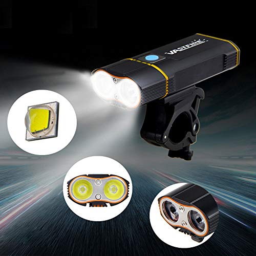 Best Mountain Bike Lights for Night Riding,1000 Lumens Bike Headlight 2 LED【Upgrade Mount】,USB Rechargeable Bicycle Headlight & Rear Light Set for Road Commuting,Front & Back Bike Light Flashing Light
