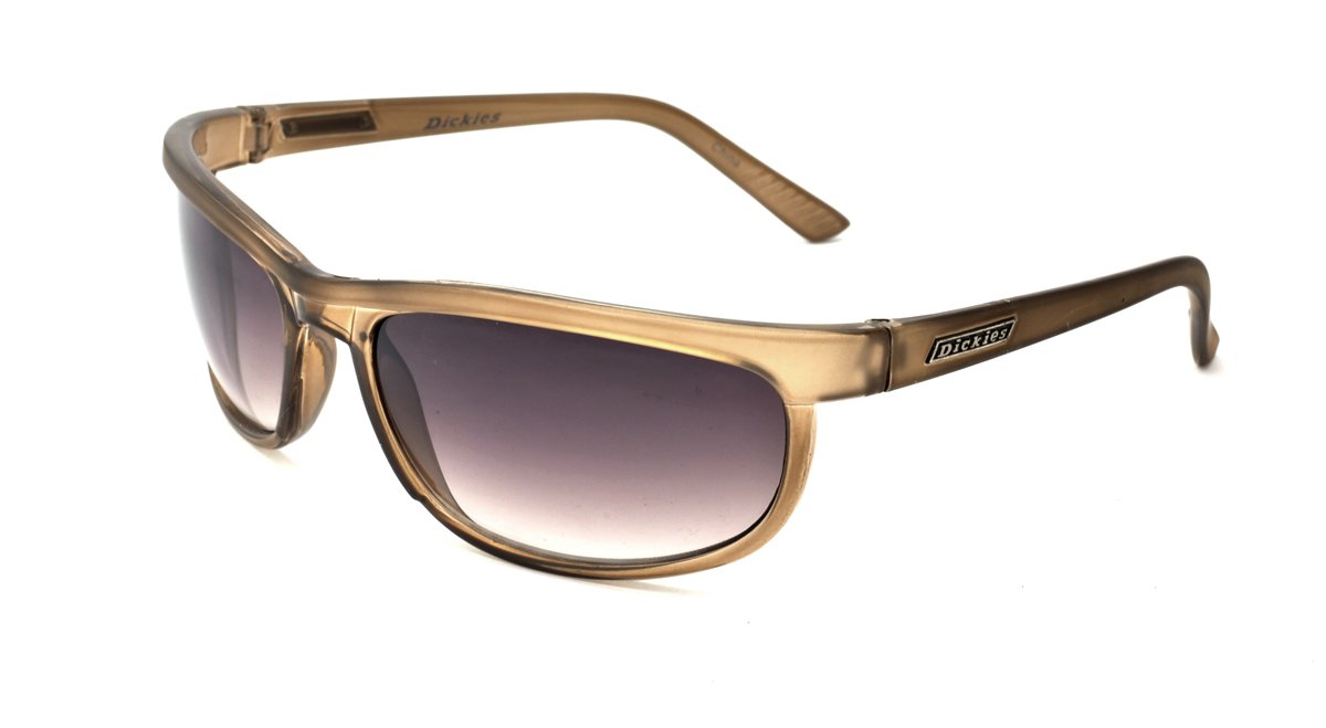 Dickies Men's Wrap Sunglasses, Grey Crystal Frame, APG Smoke Flash Mirror Lens, 62mm