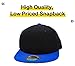 KNW-1467 BLK-Roy Classic Snapback Hat Blank Cap Underbrim Cotton Wool Blend Flat Visor Adjustable Unisex