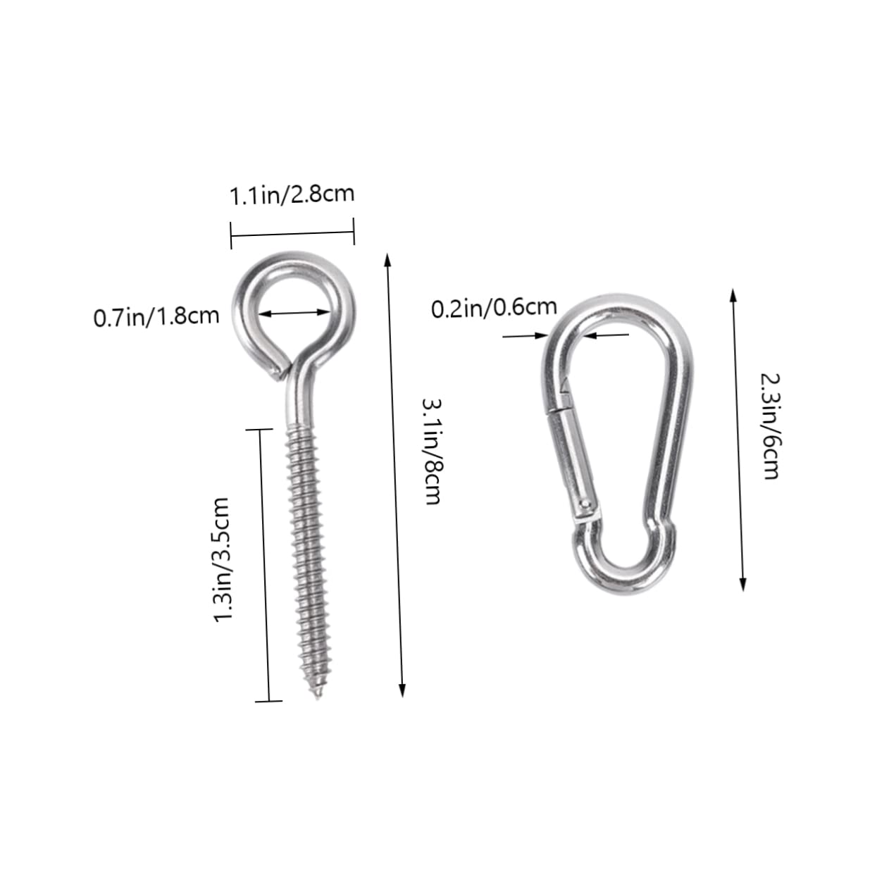 Toyvian 4pcs Swing Set Accessories Heavy Duty Spring Hooks Small Hooks Fixing Connection Buckle Kit for Indoor/Outdoor (6x80mm)