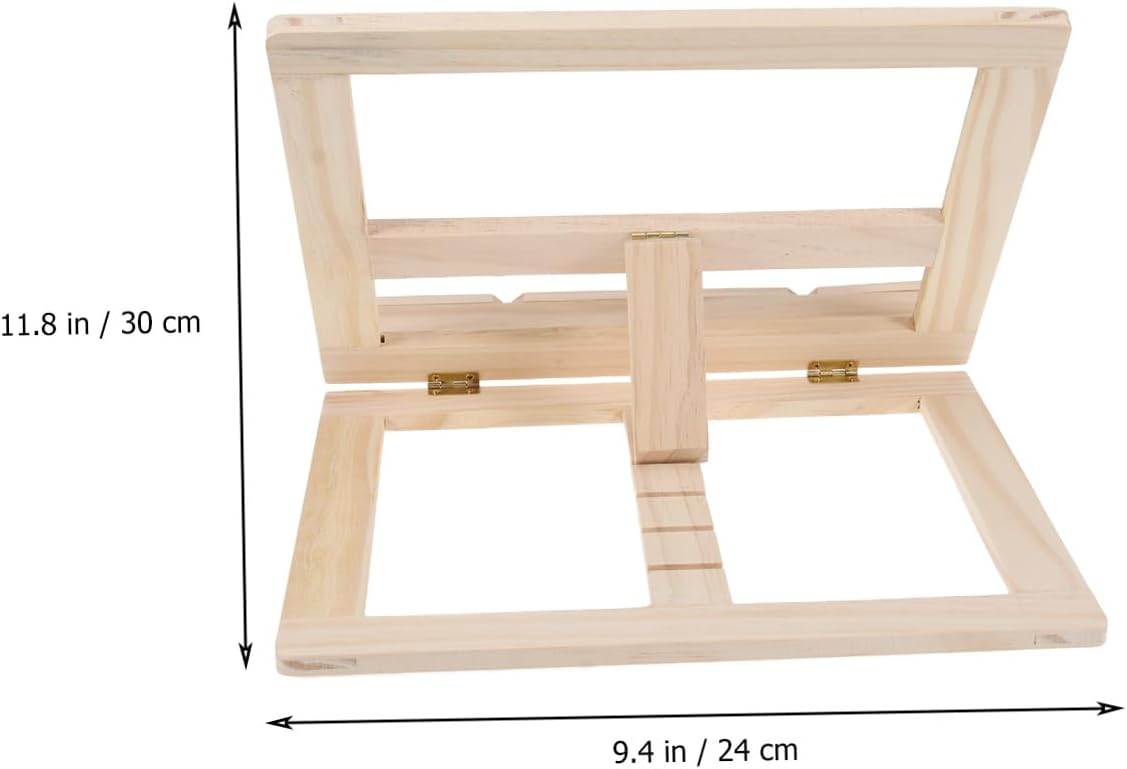 Veemoon Wooden Bookshelf Bracket Reading Bracket for Books Tablets Music Stand Home Office Dorm Library Myopia Prevention Smooth Surface Safe Page Holders
