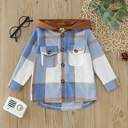 Toddler Boys Girls Shirt Coat Jacket Plaid Long Sleeve Hoodies Kids Tops Hooded Cardigan Outwear Baby Autumn Clothes2