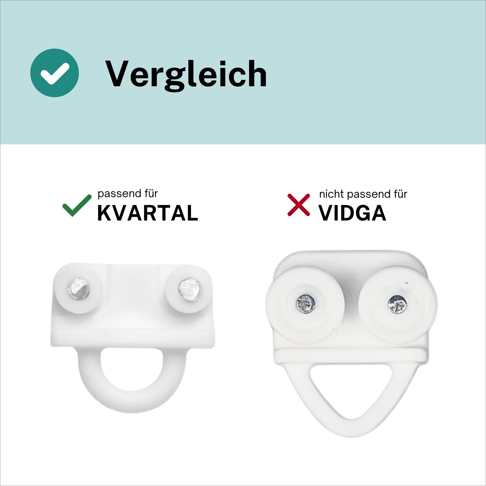 Ganci per Tende scorrevoli compatibili con IKEA KVARTAL Ricambio Pattino e Gancio (24 set)