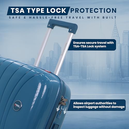 Image of AMERICAN TRAVELLER New York Trolley Bag | Durable Hard Shell | Durable Hard Shell , TSA Type Lock , Spinner Trolley Luggage, 360 Disc Spinner Wheels