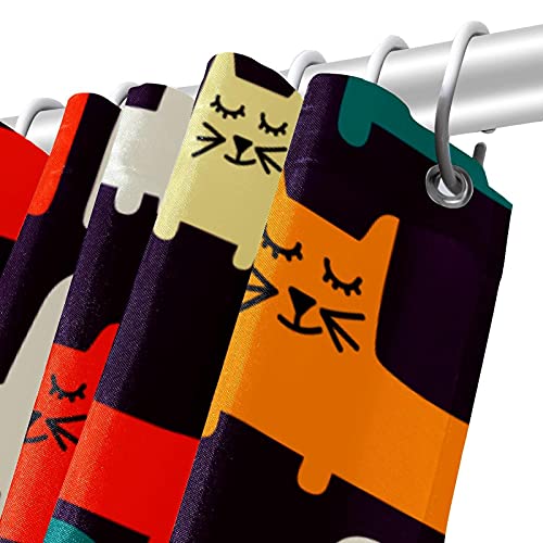 Rideau de douche chat imprimé polyester 167,6 x 182,9 cm
