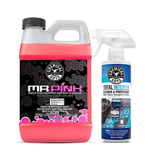 Image of Chemical Guys Mr. Pink Foaming Car Wash Soap (64 fl oz) and Total Interior Cleaner and Protectant (16 fl oz)
